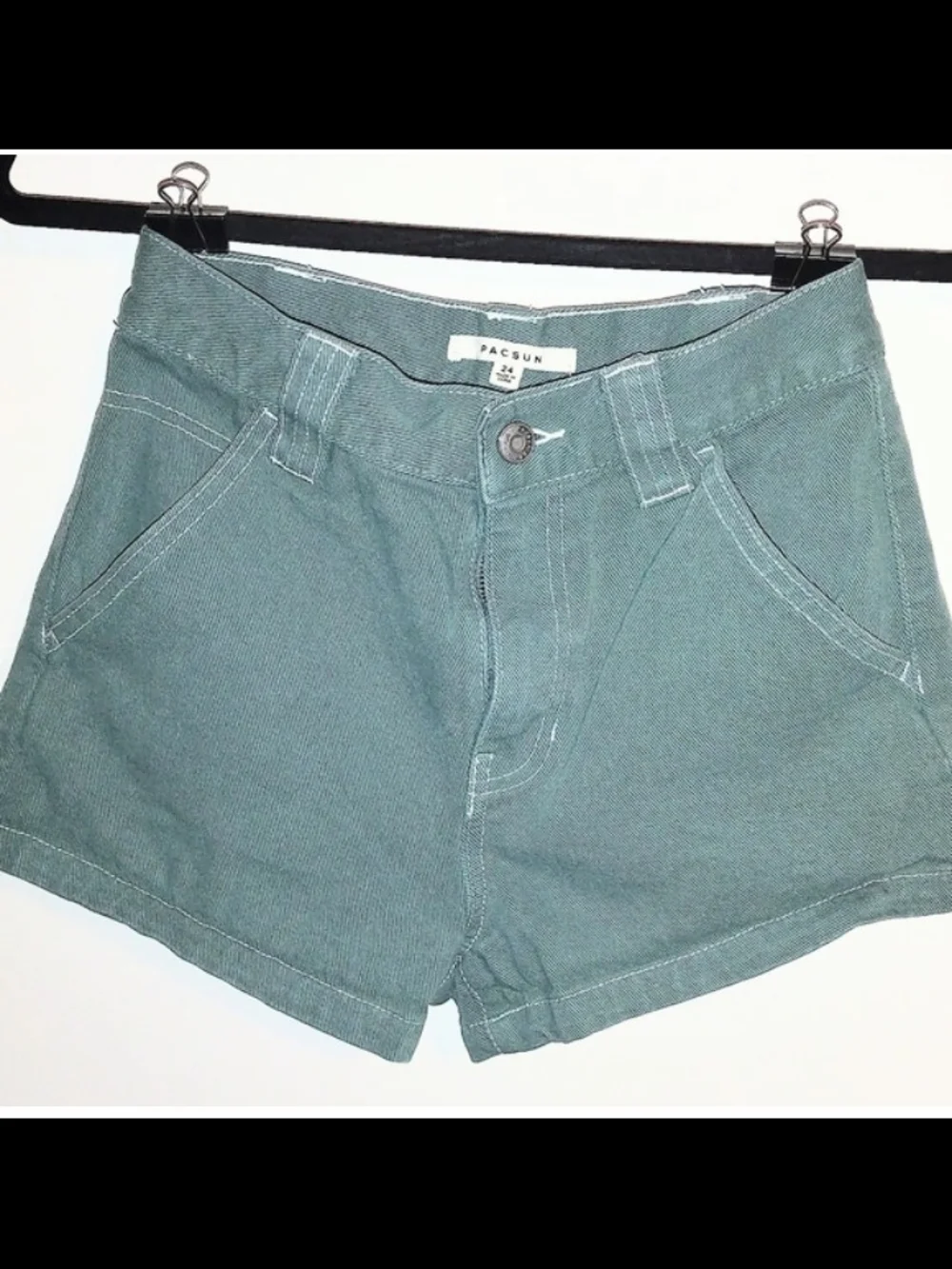 PacSun Women's Teal High-Rise Utility Shorts
